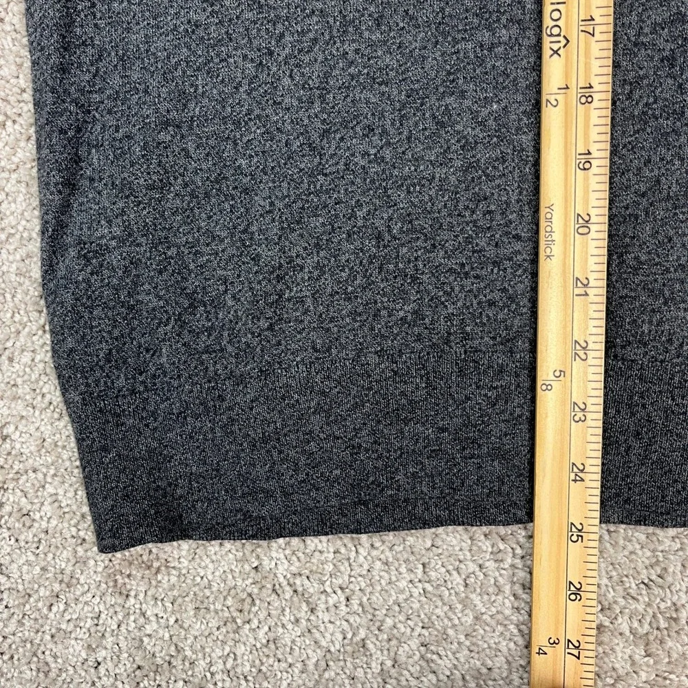 Banana Republic Pullover Mens Medium Charcoal Gray 1/4 Zip Sweater‎ Cashmere EUC